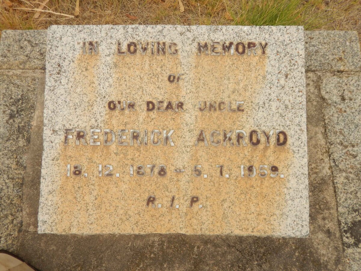 ACKROYD Frederick 1878-1959