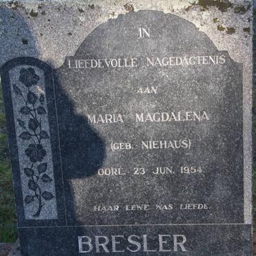 BRESLER Maria Magdalena nee NIEHAUS -1954
