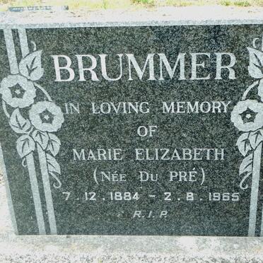 BRUMMER Marie Elizabeth nee DU PRE 1884-1965