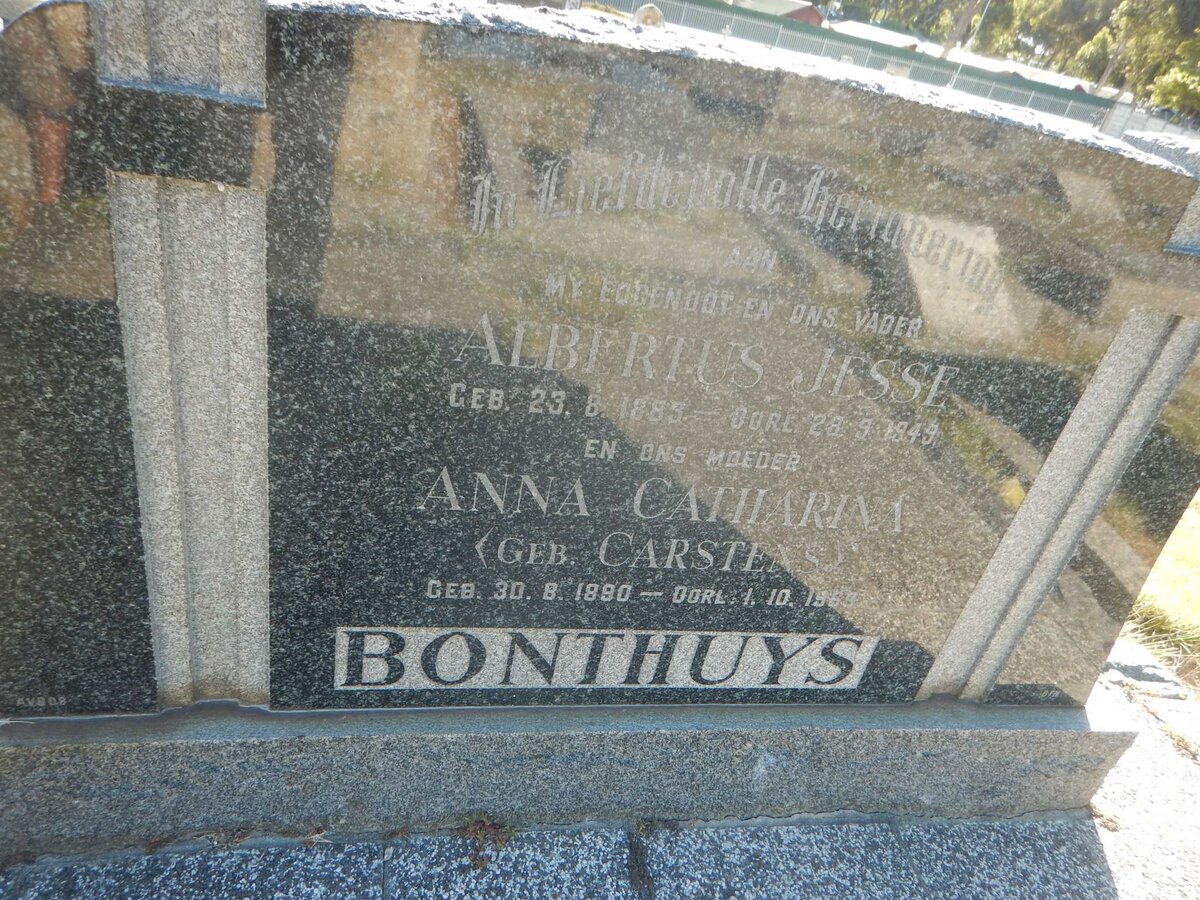 BONTHUYS Albertus Jesse 1883-1949 &amp; Anna Catharina CARSTENS 1890-1969