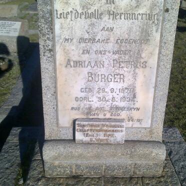 BURGER Adriaan Petrus 1871-1934