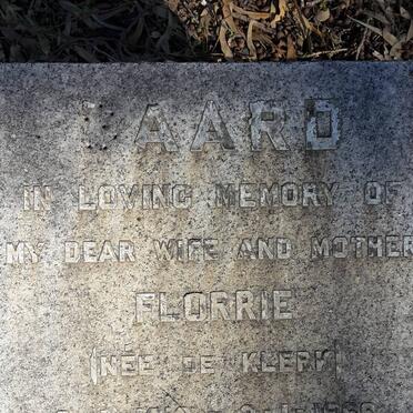 BAARD Florrie nee DE KLERK 1912-1969