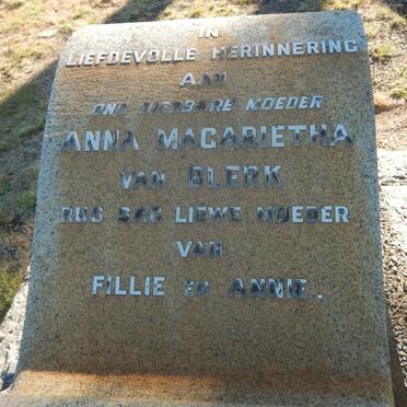 BLERK Anna Magarietha, van