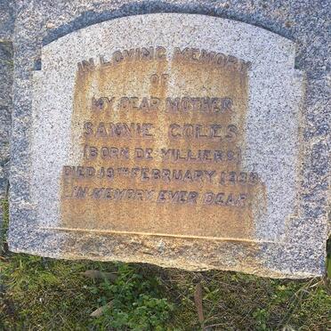 COLES Sannie nee DE VILLIERS -1938