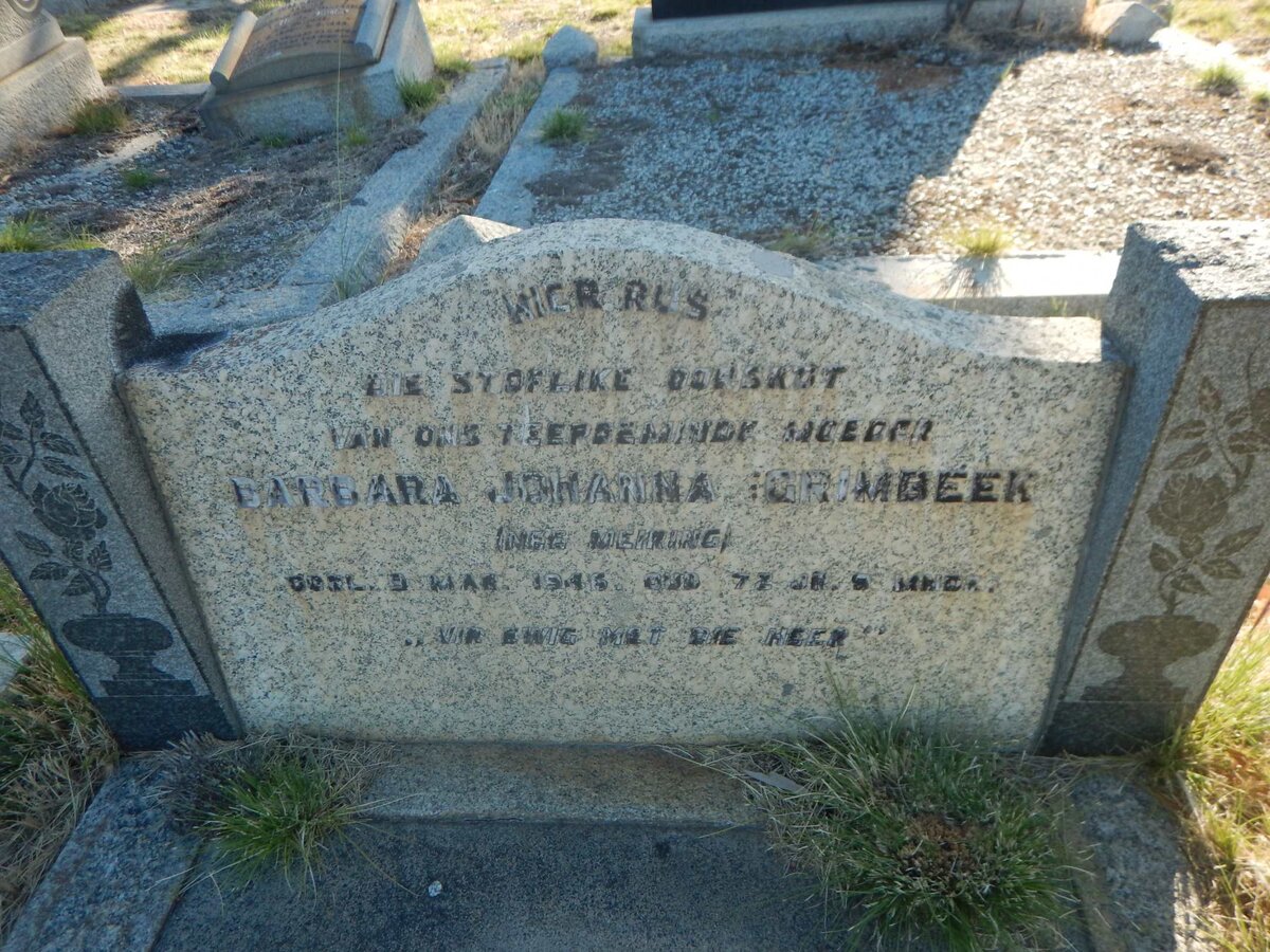 GRIMBEEK Barbara Johanna nee MEIRING -1946