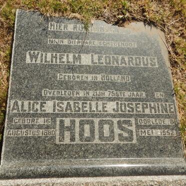 HOOS Wilhelm Leonardus  &amp; Alice Isabelle Josephine 1880-1952