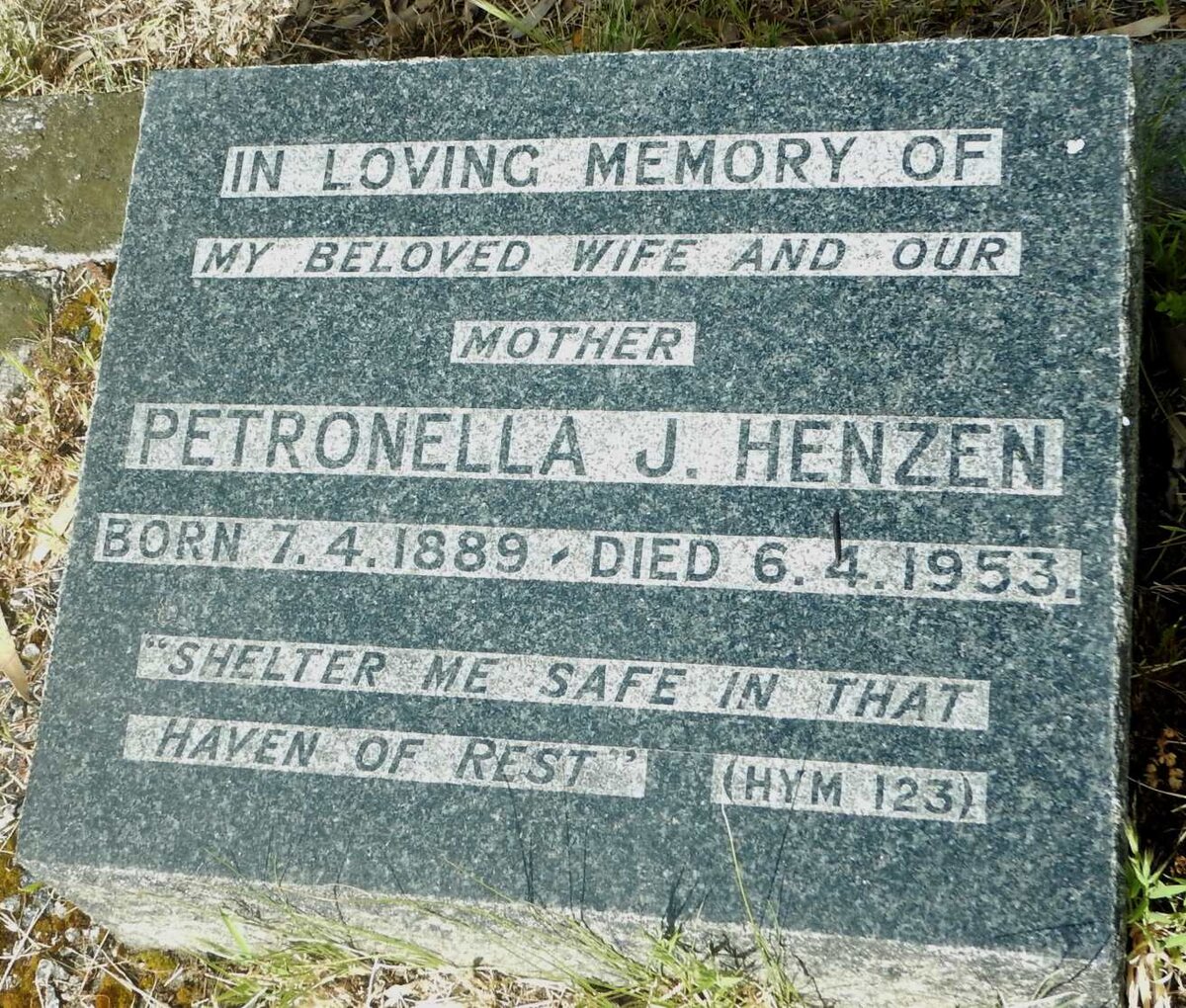 HENZEN Petronella J. 1889-1953