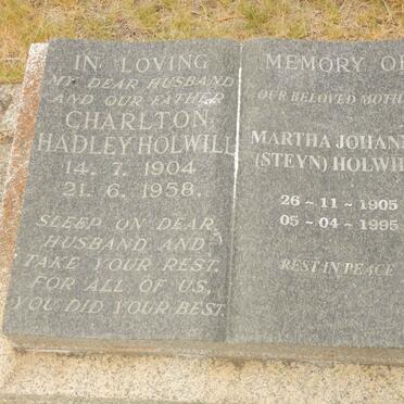 HOLWILL Charlton Hadley 1904-1958 &amp; Martha Johanna STEYN 1905-1995
