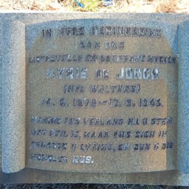 JONGH Mynie, de nee WALTERS 1878-1945