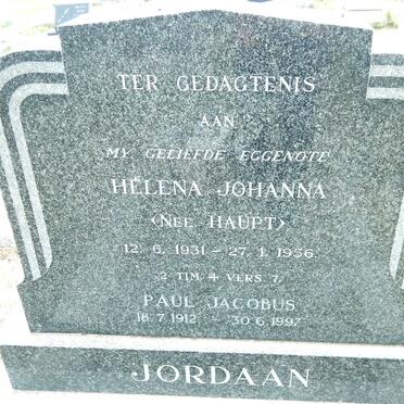 JORDAAN Paul Jacobus 1912-1997 :: JORDAAN Helena Johanna nee HAUPT 1931-1956