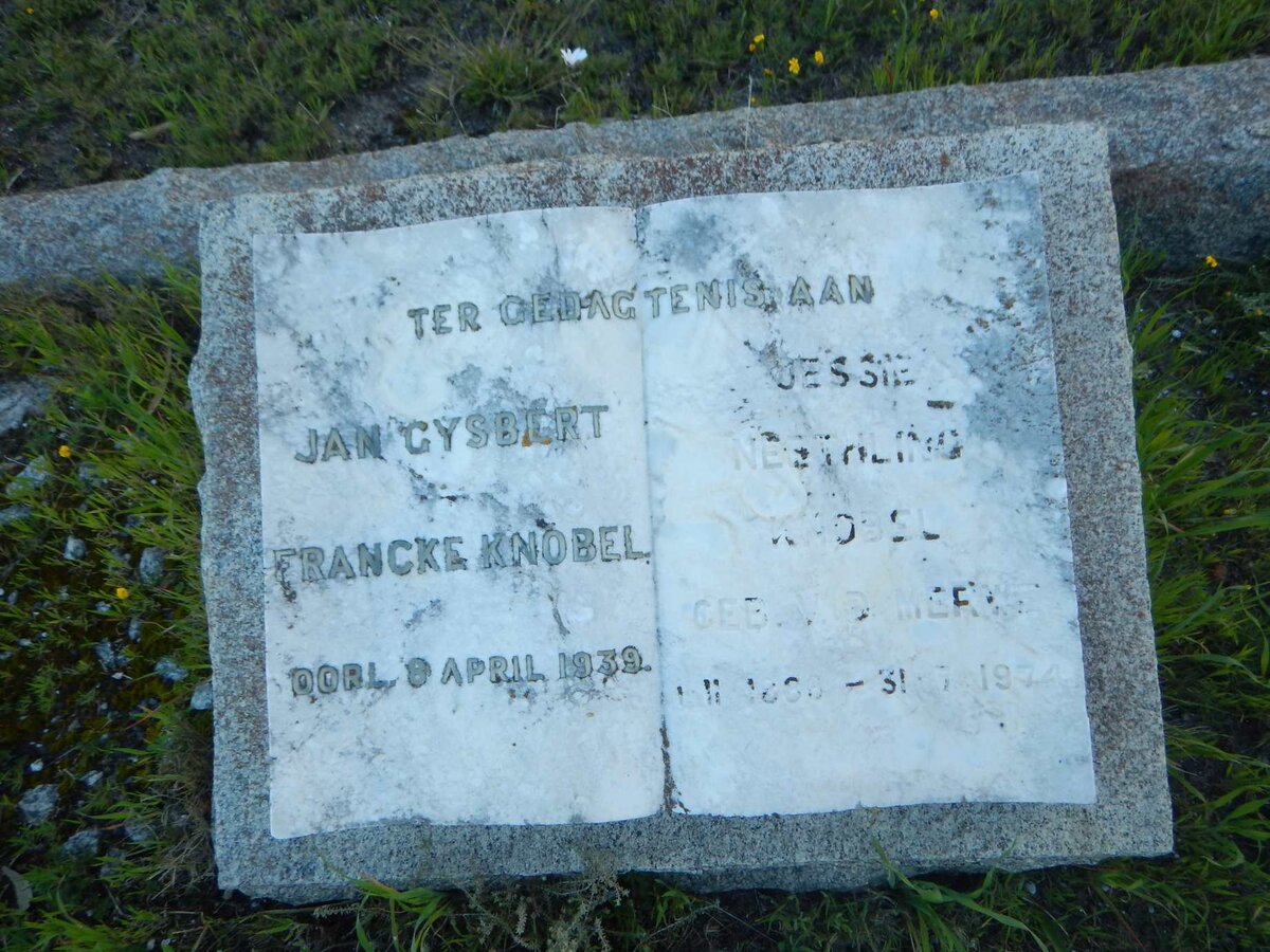 KNOBEL Jan Gysbert Francke -1939 &amp; Jessie Neethling V.D. MERWE 1886-1974