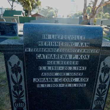 KOK Johann Georg 1903-1976 &amp; Catharena P. REEDER 1911-1947