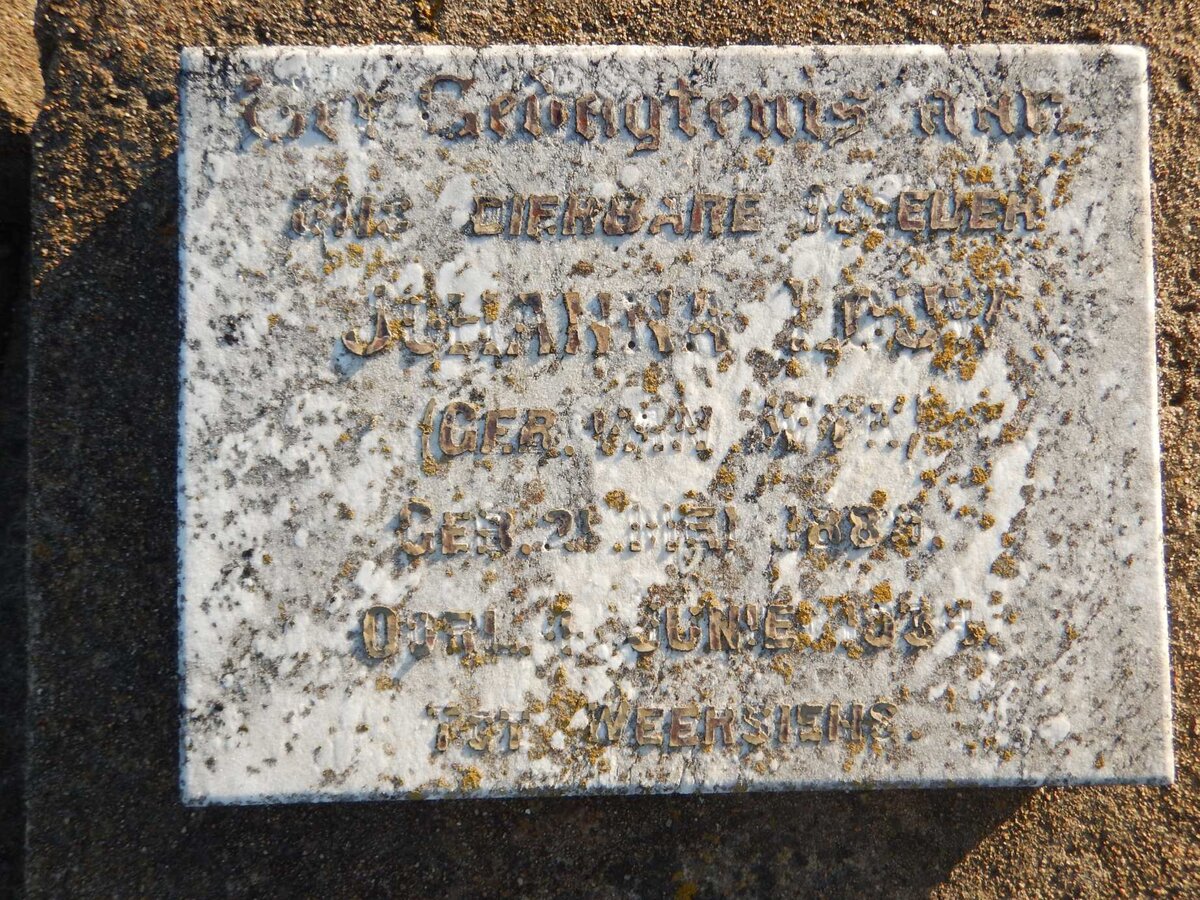 LOUW Johanna nee VAN WYK 188?-1934