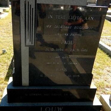 LOUW Paul 1894-1961 &amp; Joan 1904-1975