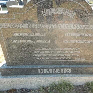 MARAIS Jacobus Bernadus 1861-1952 &amp; Alida Susanna VILJOEN 1874-1951