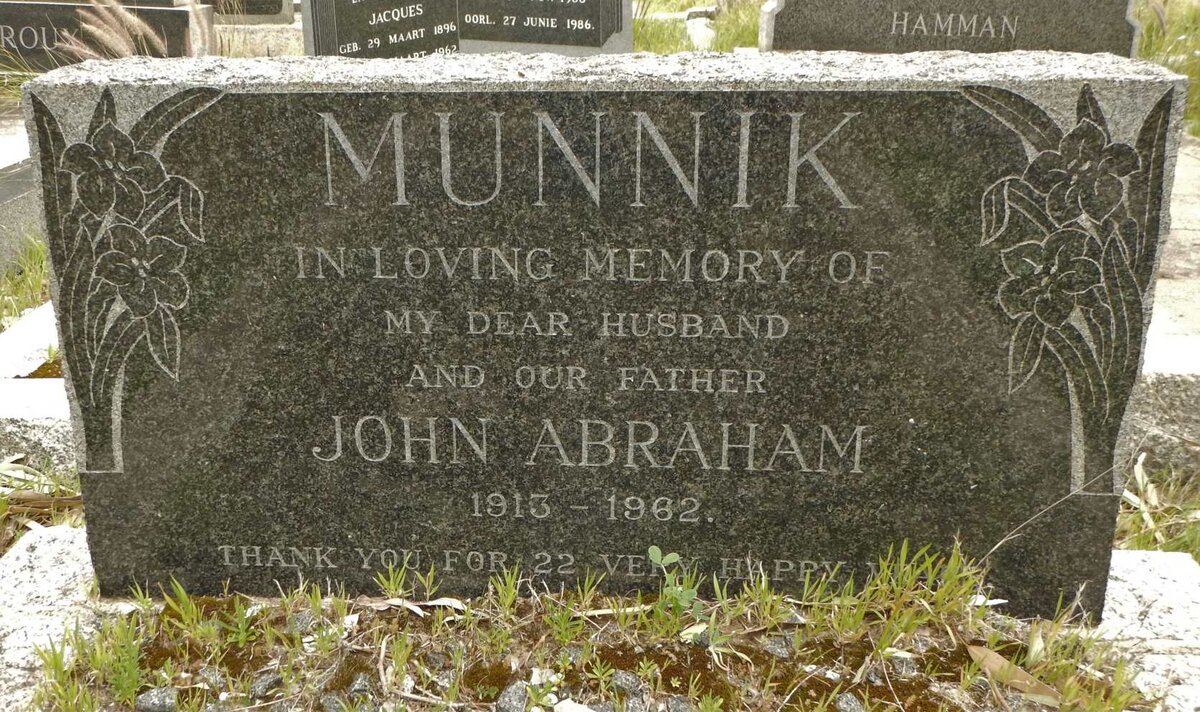 MUNNIK John Abraham 1913-1962