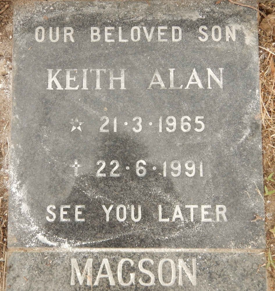 MAGSON Keith Alan 1965-1991