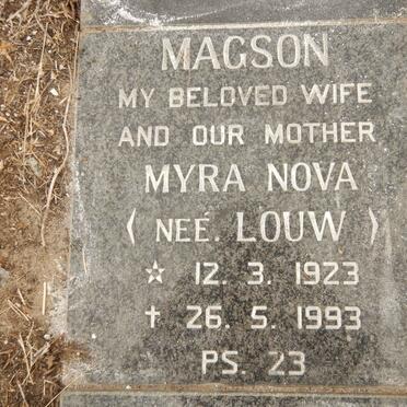 MAGSON Myra Nova nee LOUW 1923-1993