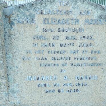 MARAIS Johannes H. -1945 &amp; Anna Elizabeth BOOYSEN -1942