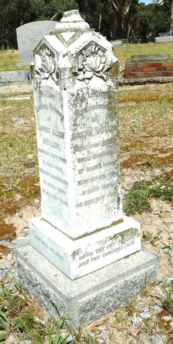 MULLER James Allen 1847-1930 &amp; Susan VAN BEEK -1930