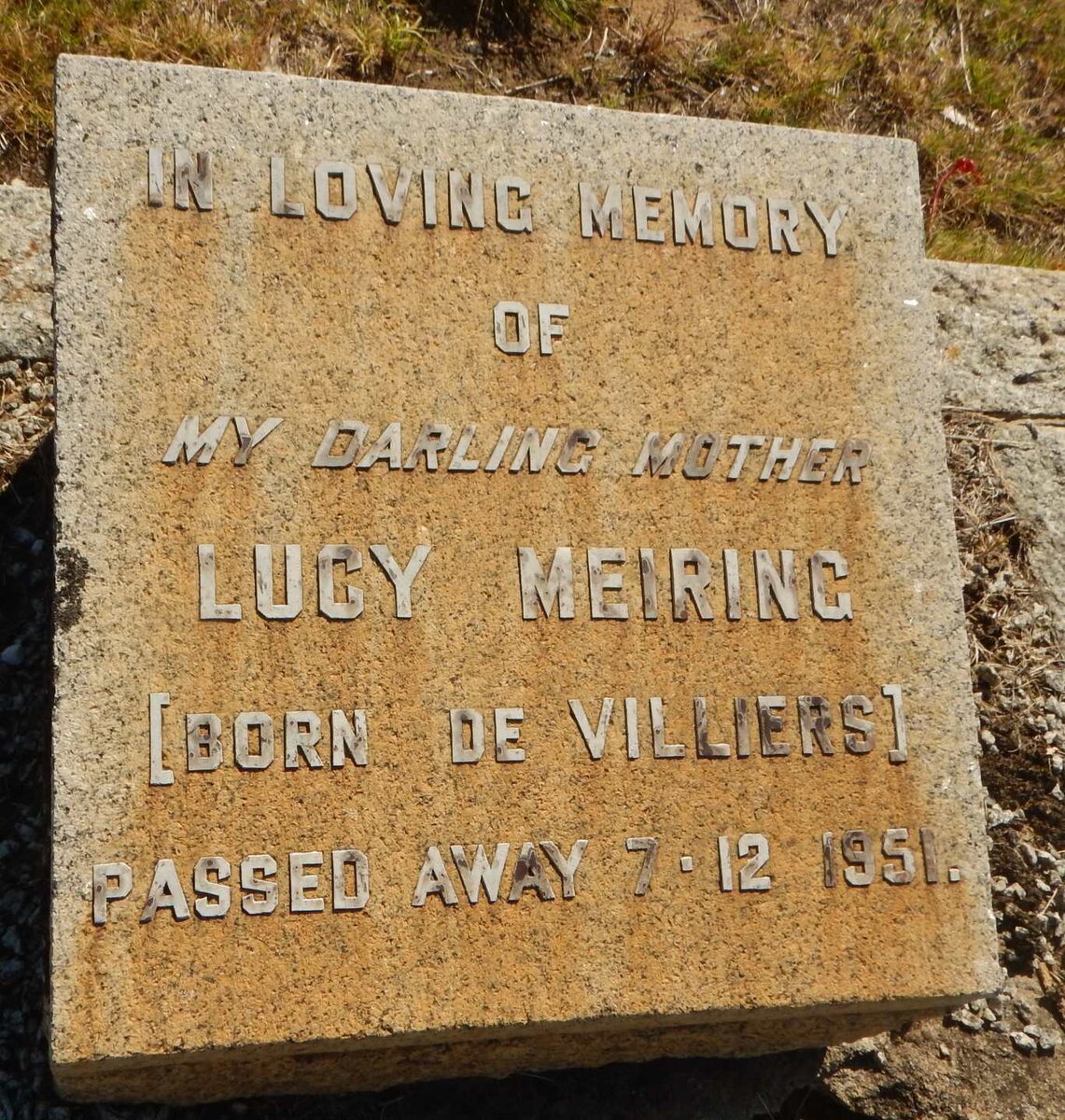 MEIRING Lucy nee De VILLIERS -1951