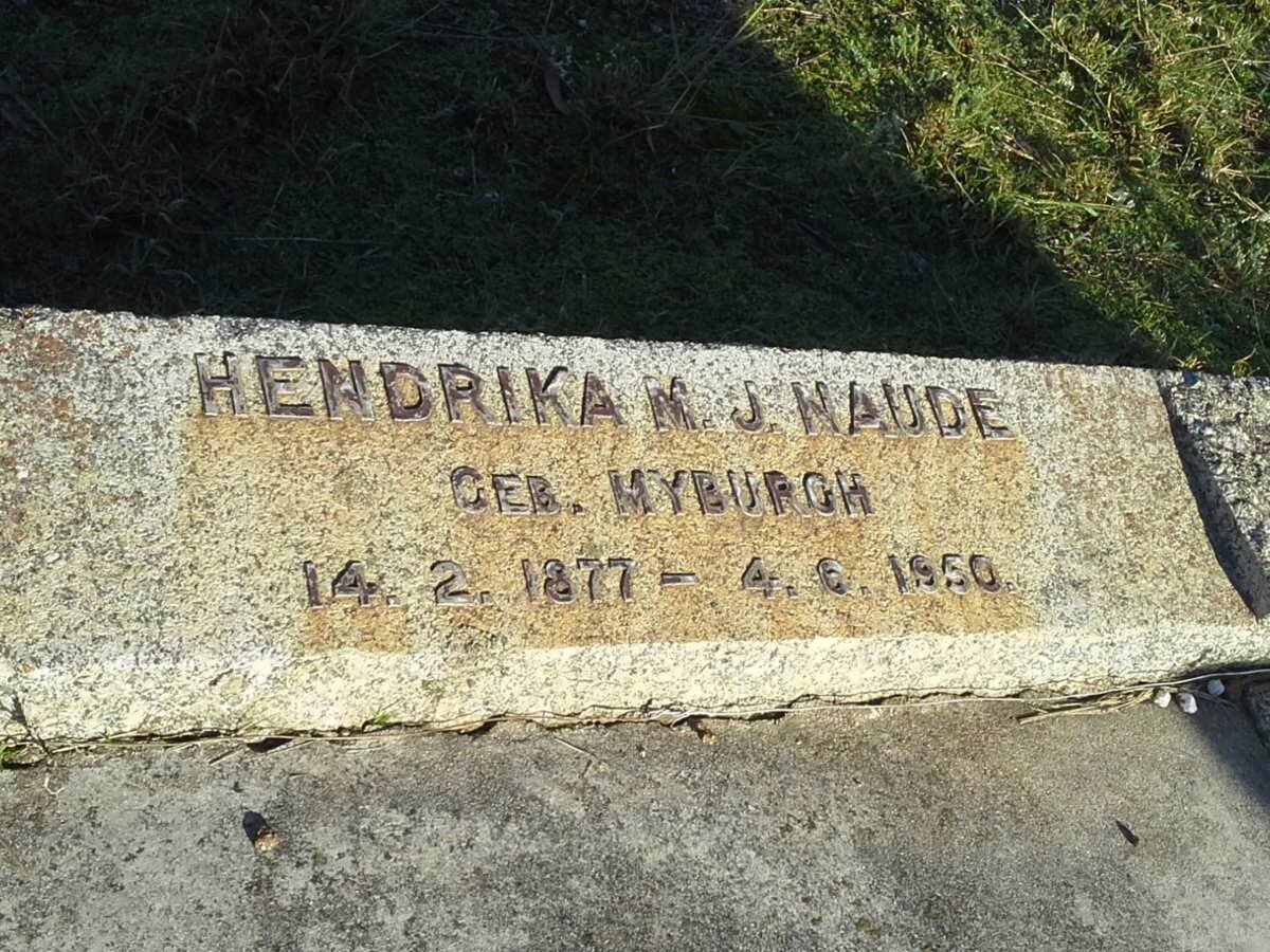 NAUDE Hendrika M.J. nee MYBURGH 1877-1950