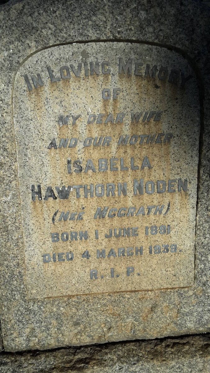 NODEN Isabella Hawthorn nee McGRATH 1891-1939