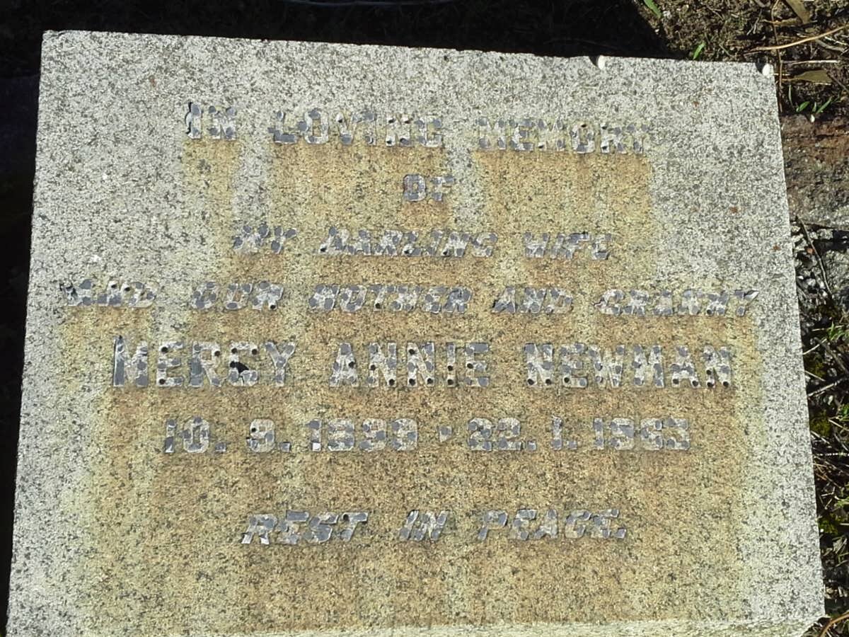 NEWMAN Mercy Annie 1899-1963