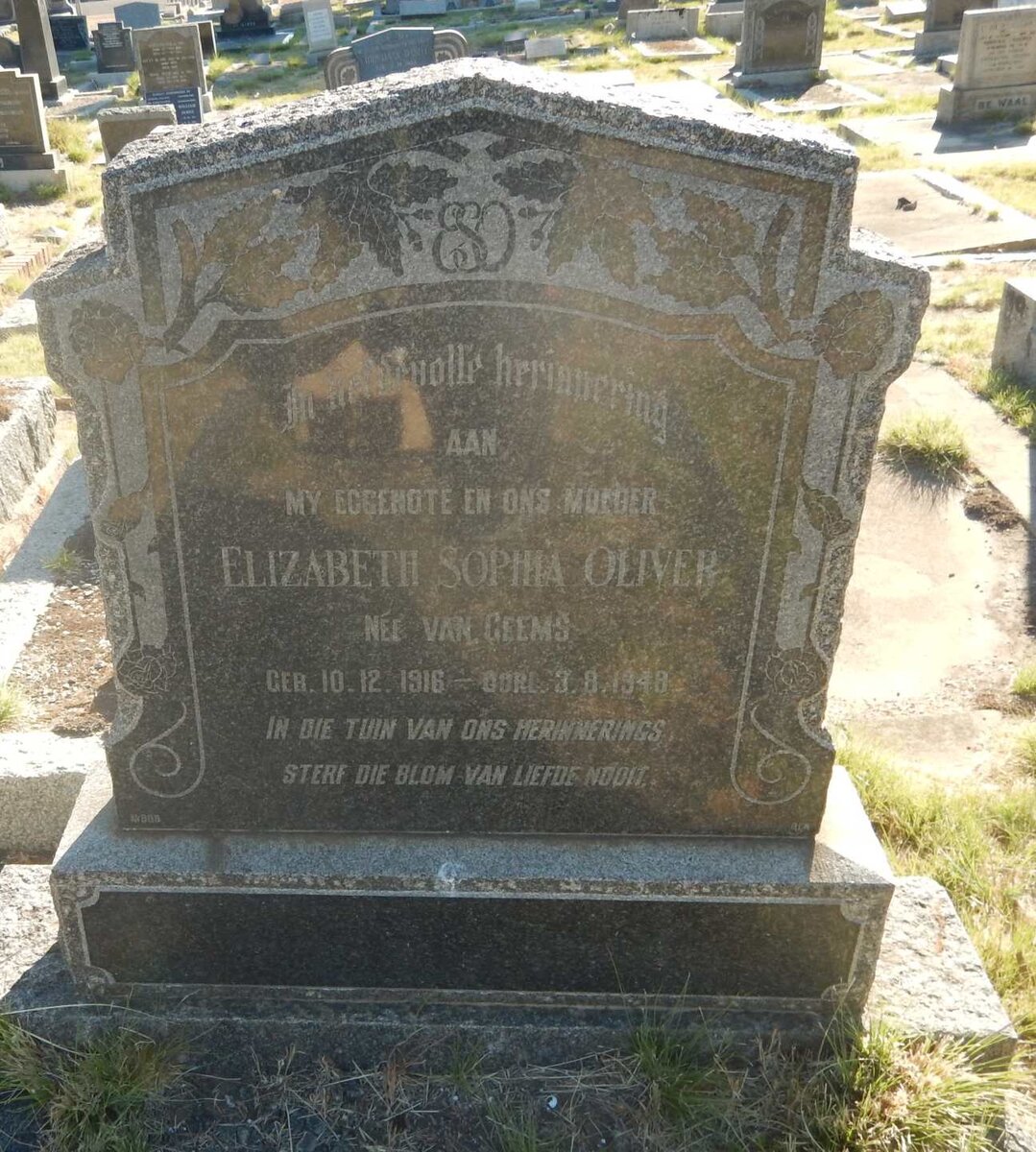 OLIVER Elizabeth Sophia nee VAN GEEMS 1916-1948