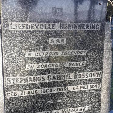 ROSSOUW Stephanus Gabriel 1866-1940