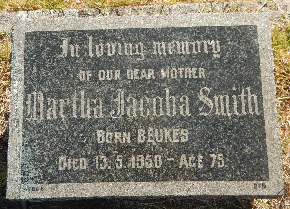 SMITH Martha Jacoba nee BEUKES -1950