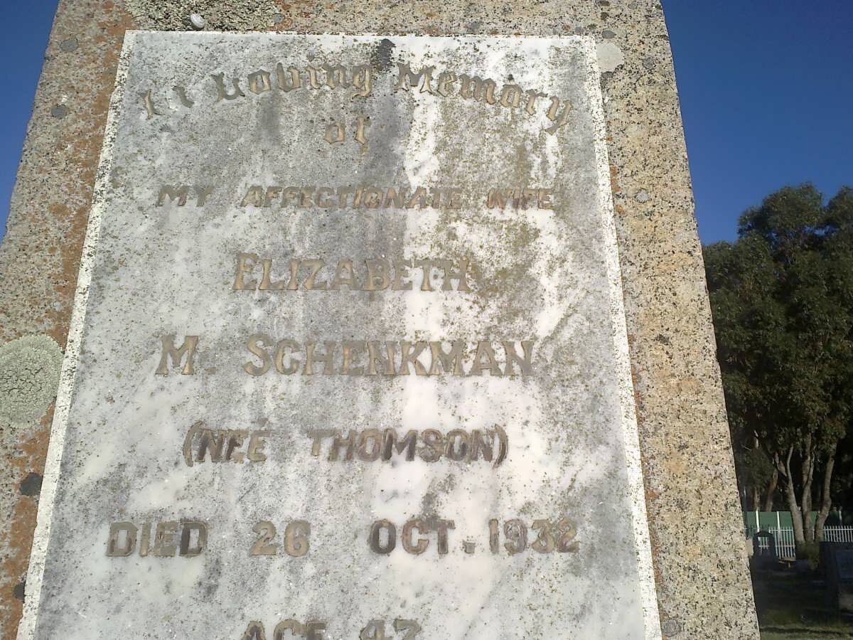 SCHENKMAN Elizabeth M. nee THOMSON -1932
