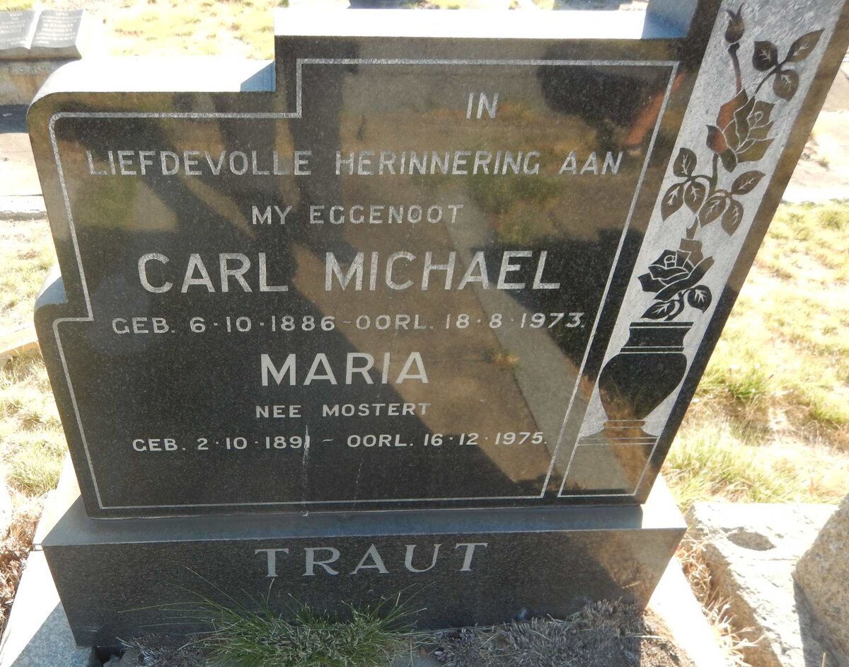 TRAUT Carl Michael 1886-1973 &amp; Maria MOSTERT 1891-1975