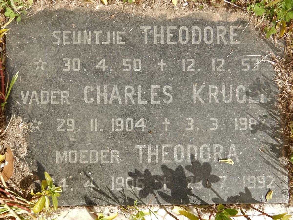 THERON Charles Kruger 1904-1987 &amp; Theodora 1906-1992 :: THERON Theodore 1950-1953 :: THERON Delores 1936-1938