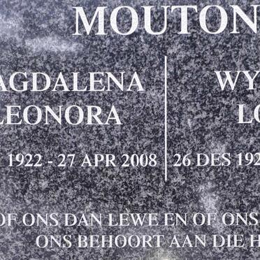 MOUTON Wynand Louw 1928-2008 &amp; Magdalena Leonora 1922-2008