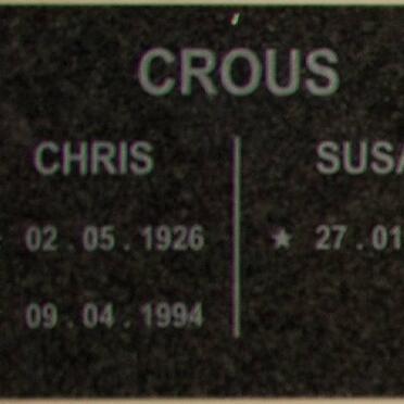 CROUS Chris 1926-1994 &amp; Susan 1927-