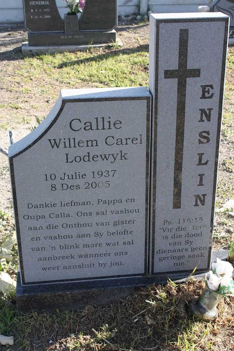 ENSLIN Willem Carel Lodewyk 1937-2005