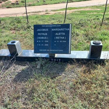 TOIT Jacobus Petrus, du 1938-2008 and Margaretha Aletta 1944-
