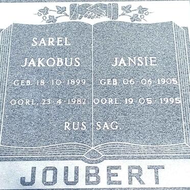 JOUBERT Sarel Jakobus 1899-1982 &amp; Jansie 1905-1995