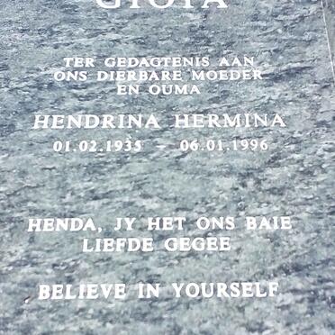 GIOIA Hendrina Hermina 1935-1996