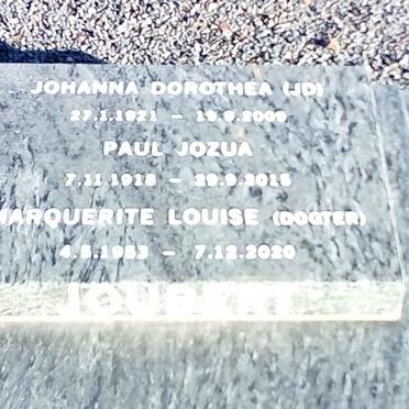 JOUBERT Paul Jozua 1918-2015 :: JOUBERT Marquerite Louise 1953-2020