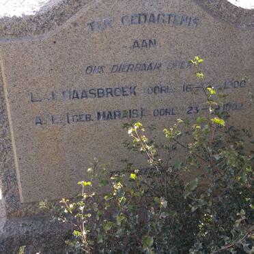 HAASBROEK L.J. -1900 &amp; A.E. MARAIS-1902