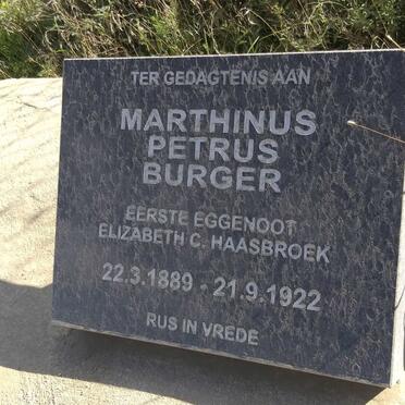 BURGER Marthinus Petrus 1889-1922