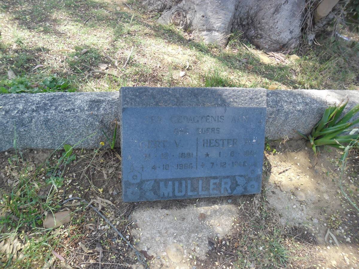 MULLER Gert V. 1891-1966 &amp; Hester ? 