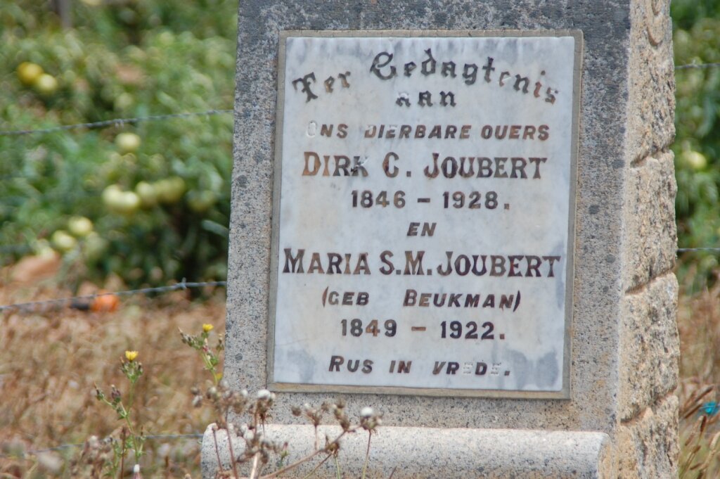 JOUBERT Dirk C. 1846-1928 &amp; Maria S.M. BEUKMAN 1849-1922
