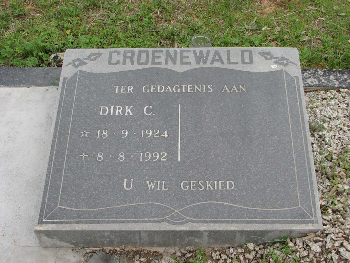 GROENEWALD Dirk C. 1924-1992