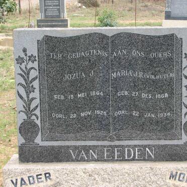 EEDEN Jozua J., van 1864-1925 &amp; Maria J.R. WOLHUTER 1868-1934