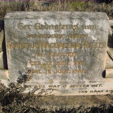 MILLER Martha Magdalena nee COETZEE 1881-1940