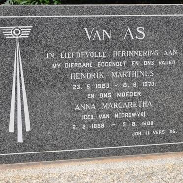 AS Hendrik Marthinus, van 1883-1970 &amp; Anna Margaretha VAN NOORDWYK 1888-1980