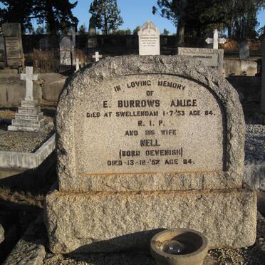 BURROWS E. -1953 &amp; Nell DEVENISH  -1957